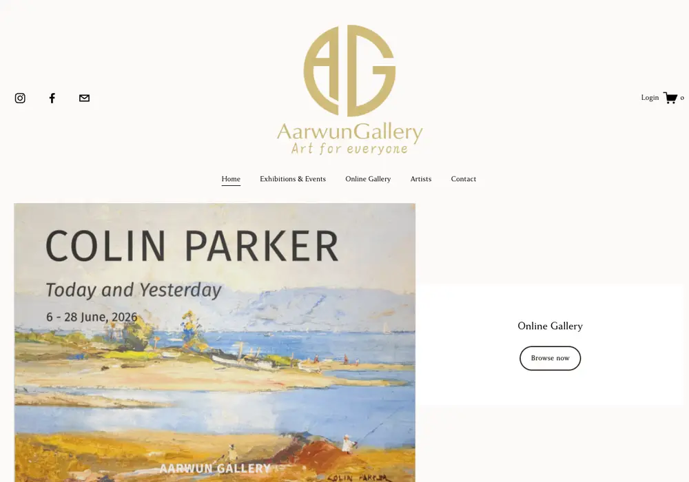 Homepage of Aarwun Gallery