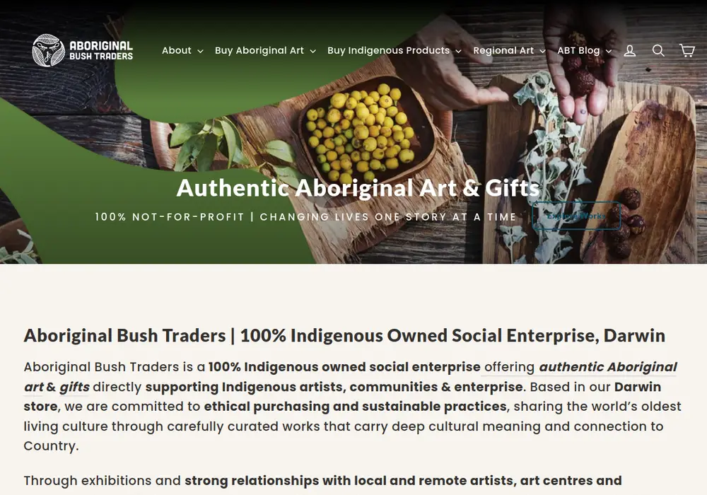Homepage of Aboriginal Bush Traders