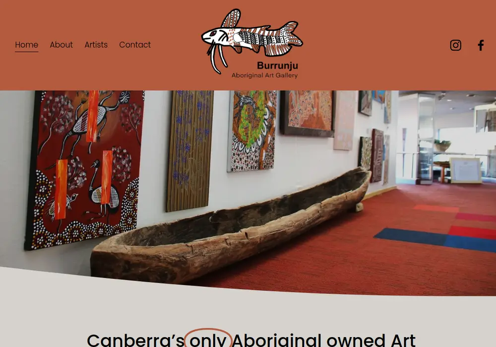 Homepage of Burrunju Art Gallery