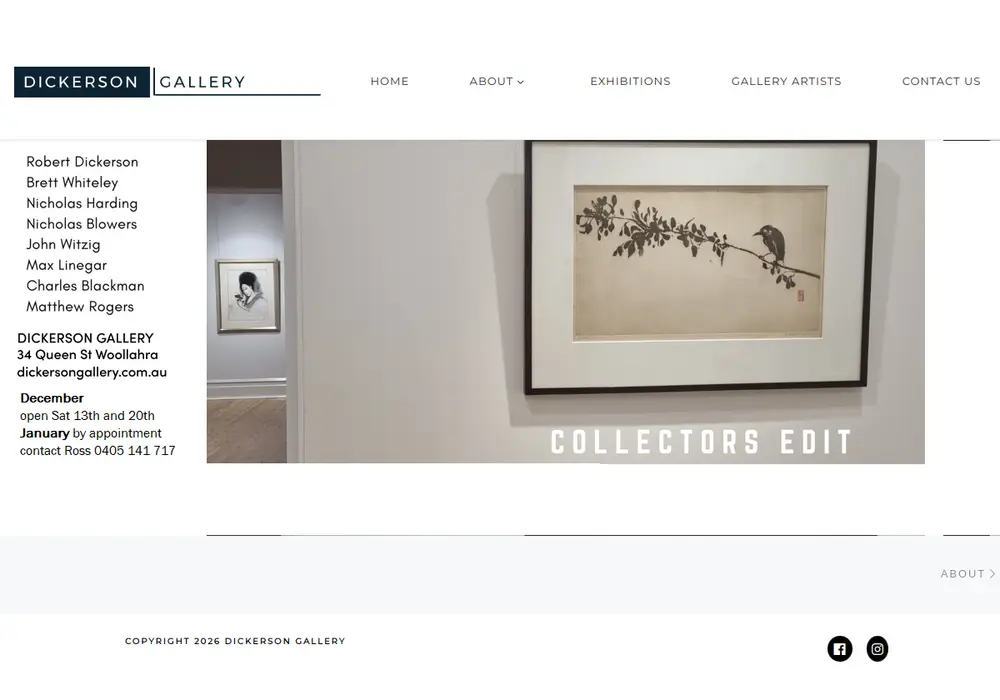 Homepage of Dickerson Gallery