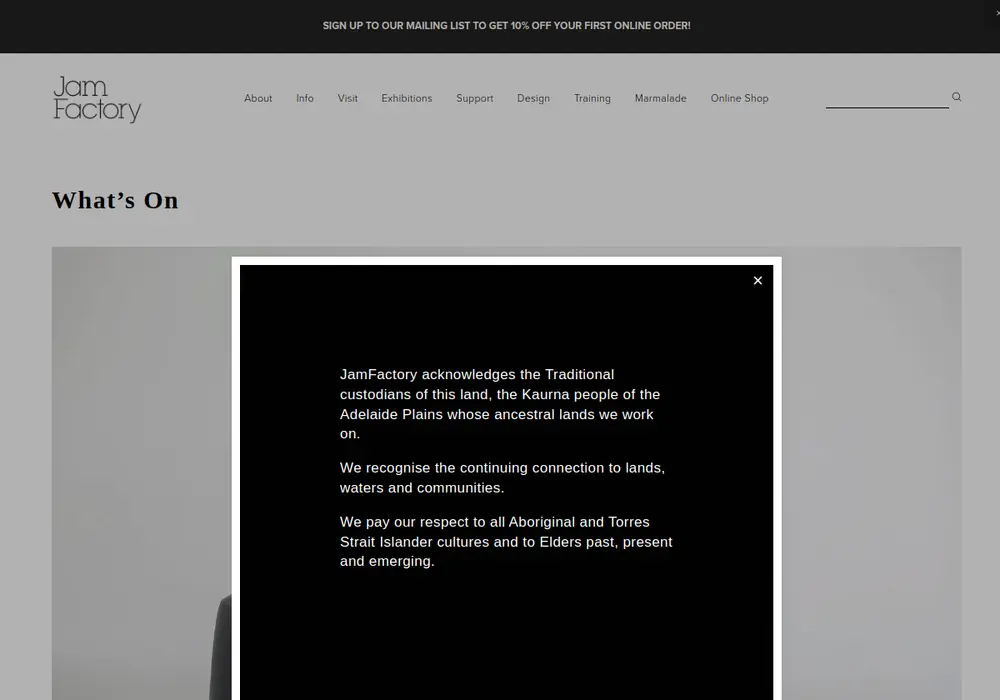 Homepage of JamFactory