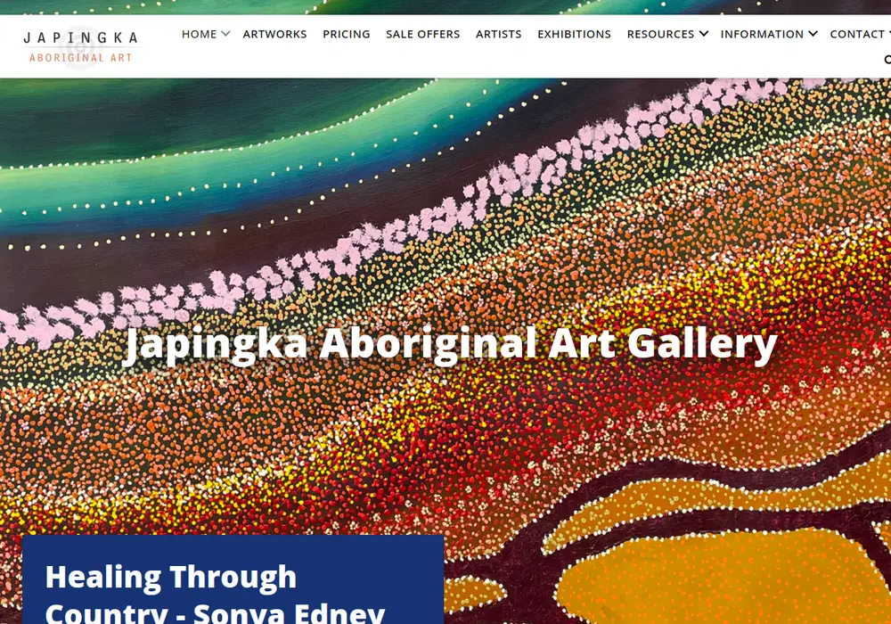 Homepage of Japingka Aboriginal Art