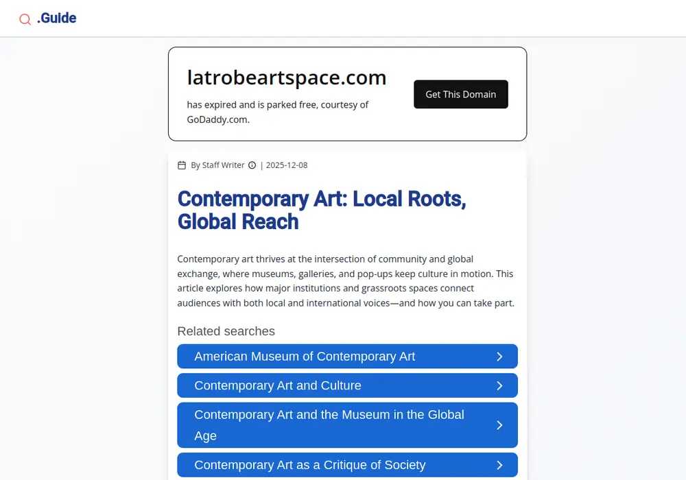Homepage of Latrobe Art Space