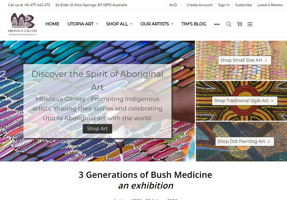 Homepage of Mbantua Gallery