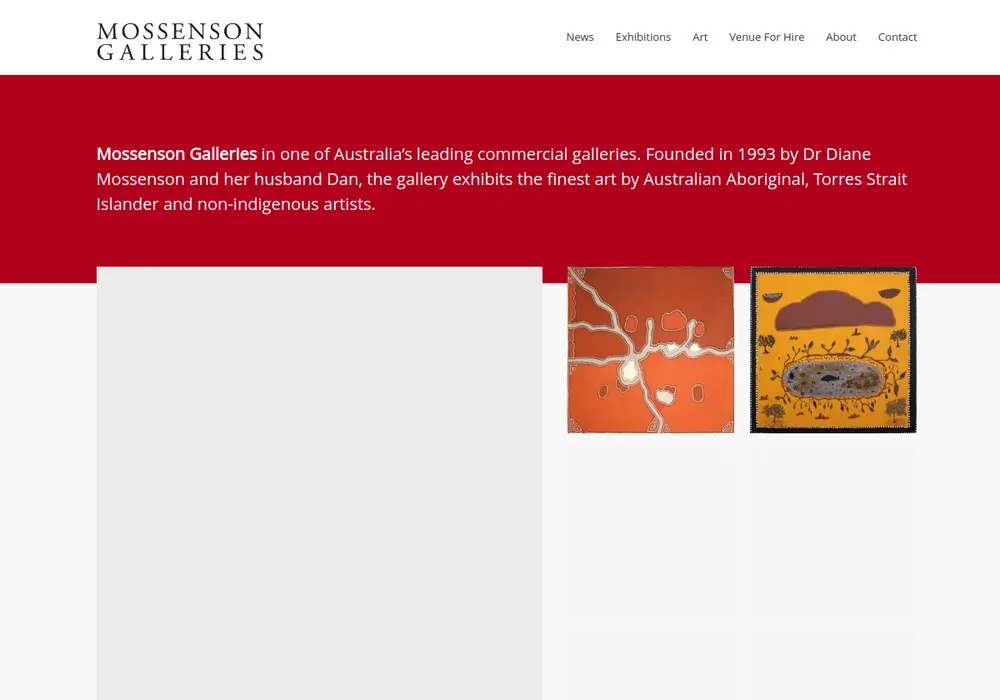 Homepage of Mossenson Galleries