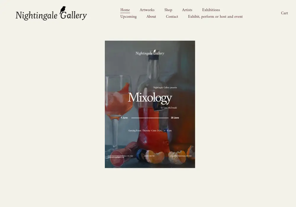 Homepage of Nightingale Gallery