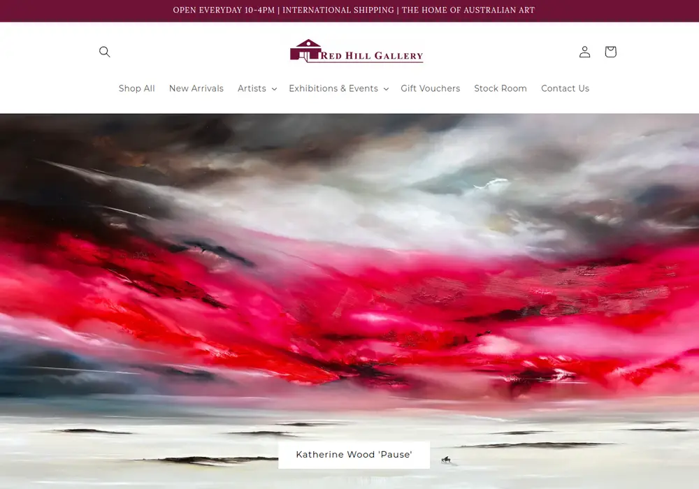 Homepage of Red Hill Gallery