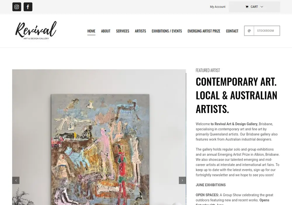 Homepage of Revival Art & Design Gallery