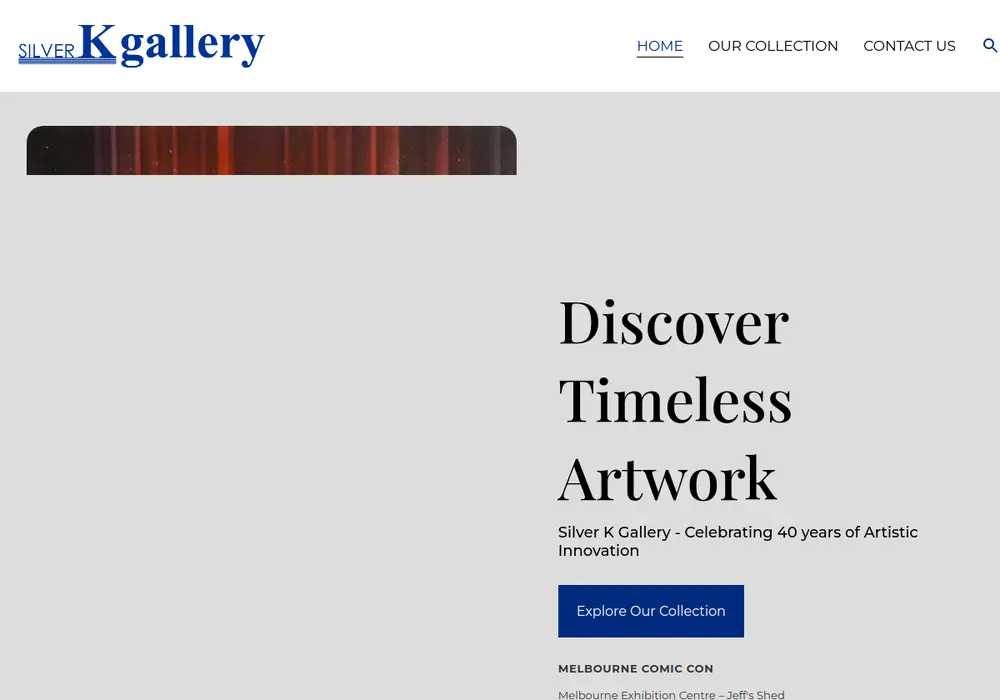 Homepage of Silver K Gallery
