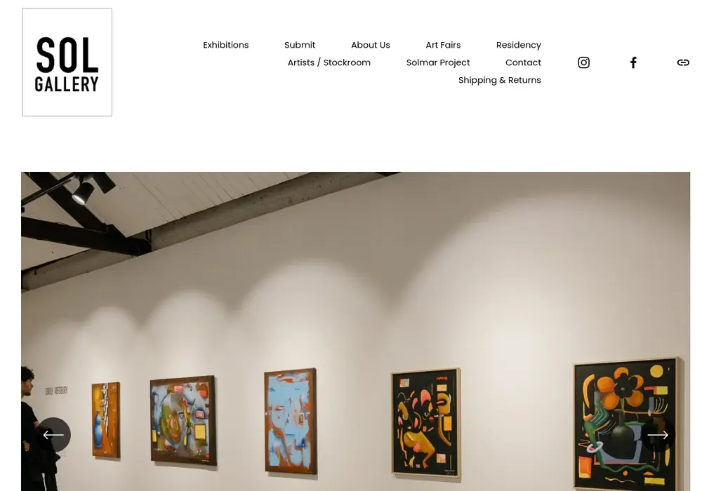 Homepage of Sol Gallery