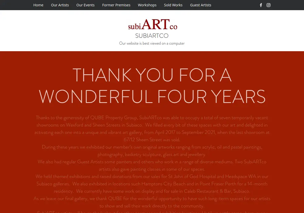 Homepage of Subiartco Galleries