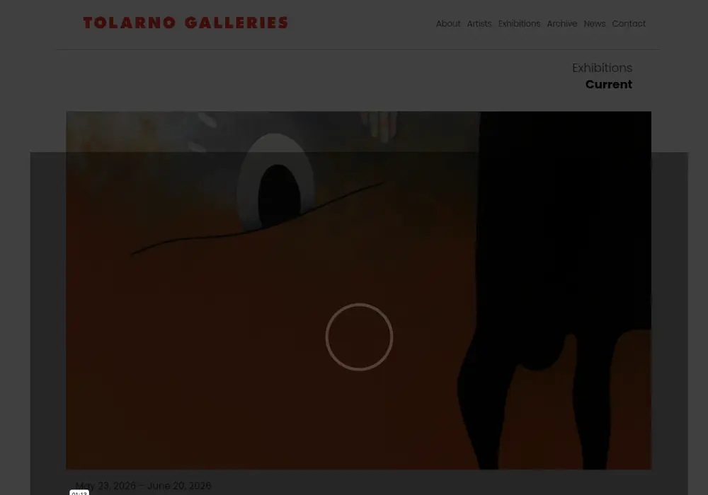 Homepage of Tolarno Galleries