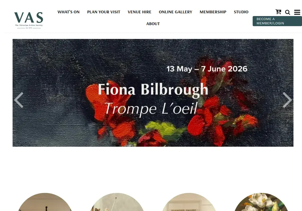 Homepage of Victorian Artists Society