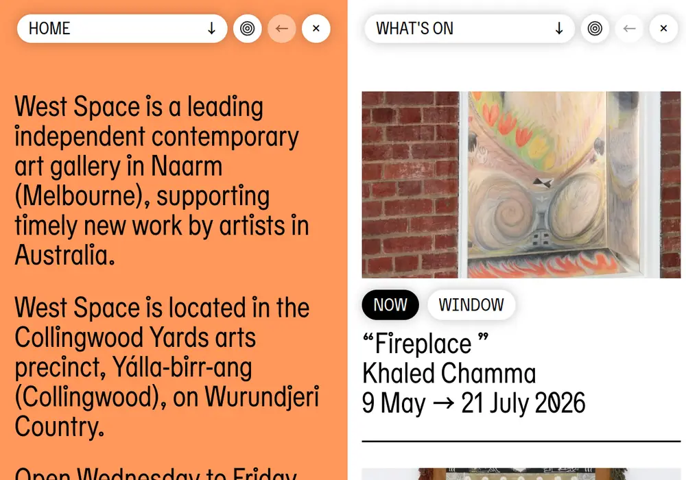 Homepage of West Space